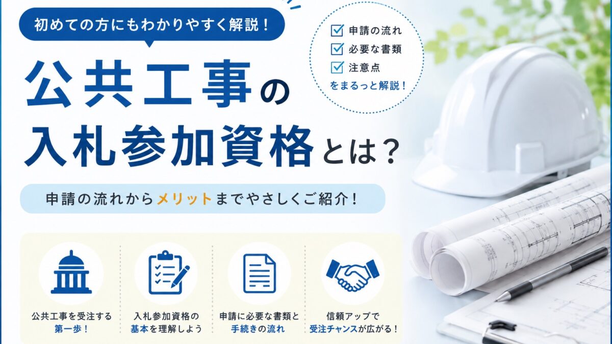 公共工事の入札参加資格について解説するイメージ画像